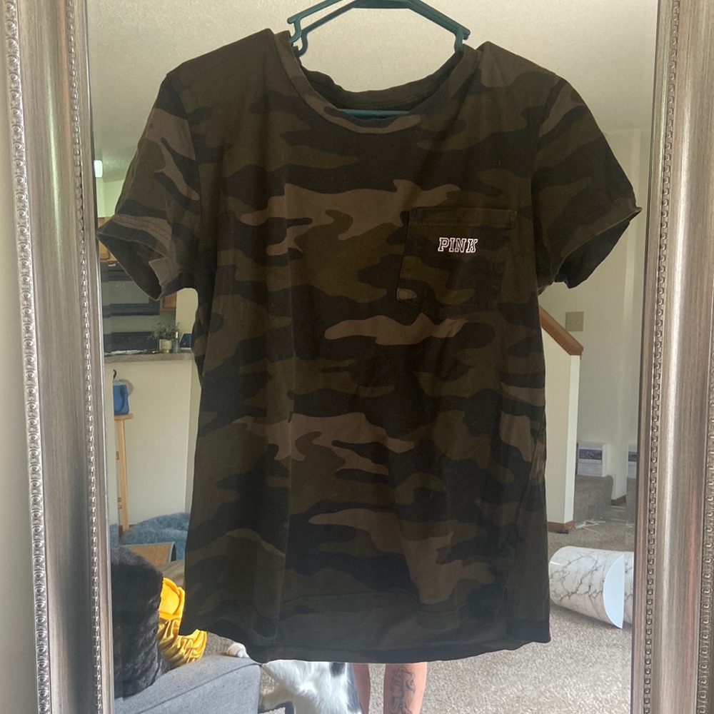 PINK camo shirt.
